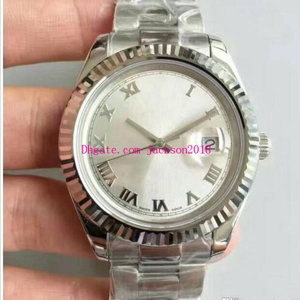 

selling mens luxury watch sapphire original strap automatic movement 41mm dial watches original box paper, Slivery;brown