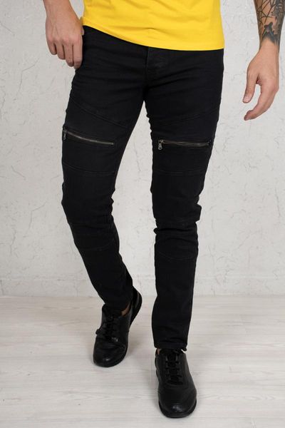 

deepsea black fronted piping zipper lycra narrow cut jeans pants 2100041, Blue