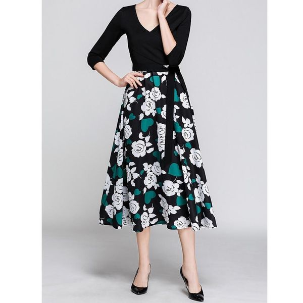 

fashion vintage elegant dress, Black;pink