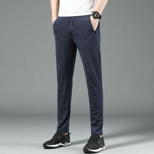 

летом кондиционер тонкого стрейч сетка случайного slim fit случайных брюки мужского мужской кондиционер брюки 1018 nejuu, Blue