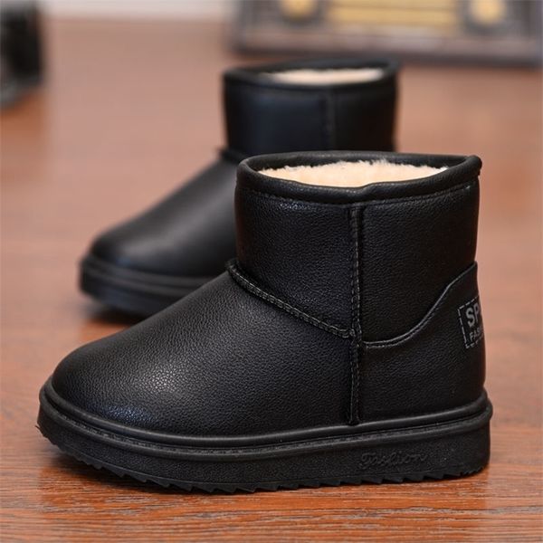 

new arrival 2020 winter shoes for girls plush toddler boy boots kids keeping warm snow boots children shoes girls pu snow boots lj201027, Black;grey