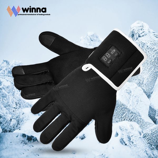 

winter electric heating gloves for riding biking fishing outdoor sports use 3-6 hours 2200mah battery heated gloves touch screen