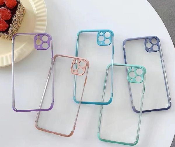 

gimfun electroplate transparent phone case for iphone 11 pro 7 8plus xr xs max shockproof glitter soft tpu shell back cover