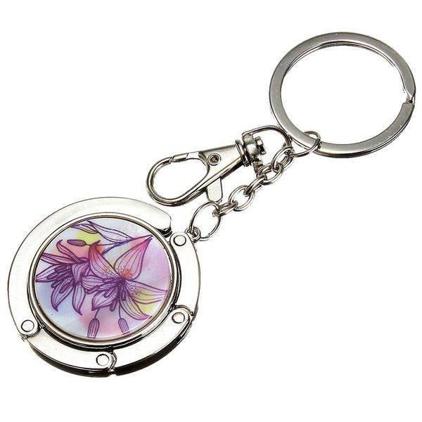 

keychain / folding handbag hook bag hook door table zinc alloy lily purple