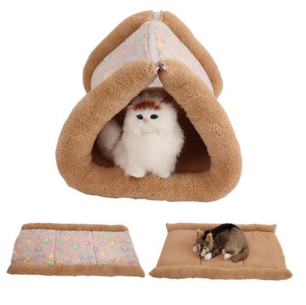 

cat beds & furniture 2 in 1 pet bed puppy house soft fleece dog blankets fall and winter warm nest kennel chihuahua mats sleeping bag