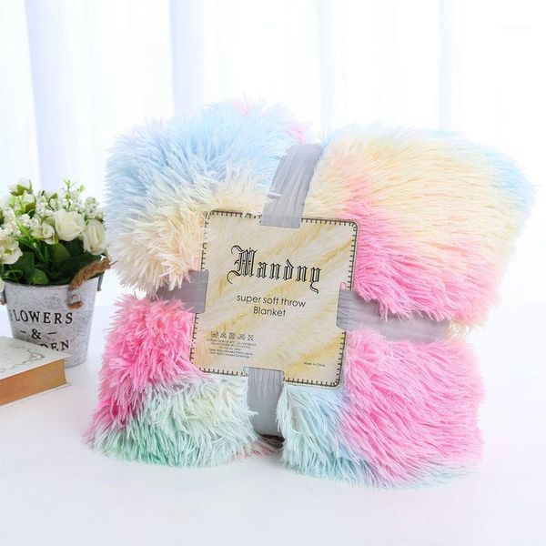 

blankets style long blanket 8 colors tie-dyed double-sided thickening winter soft and warm1