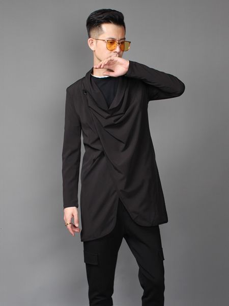 

2021 Spring in New Autumn Fashion Brand Men's Long-sleeve Cardigan Jacket Hair Stylist Personality Trend. HIFB, Tan;black