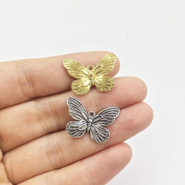 

eruifa 10pcs 22*18mm nice butterfly zinc alloy necklace,earring bracelet jewelry diy handmade old and rhodium silver, Bronze;silver