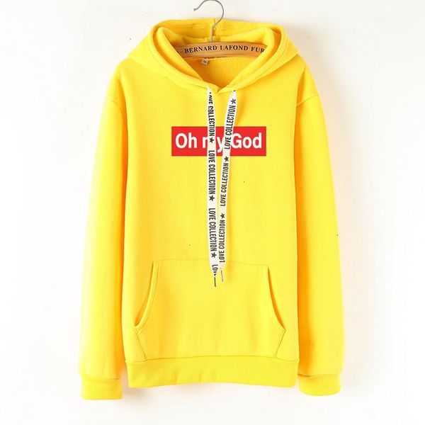 

winter the latest this year oh may god pocket multicolor long sleeve korean harajuku large size casual women hoodies sweatshirt1, Black