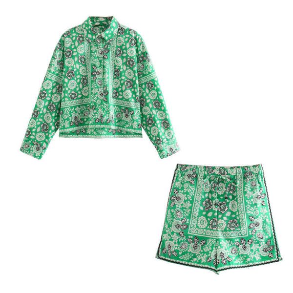 

summer women print long sleeve blouses shirts and mini shorts set y2k casual two piece sets party outfits, White