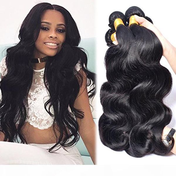 

7a brazilian indian peruvian malaysian unprocessed 100% human hair extension weave body wave 4pcs lot christina hair products free, Black;brown