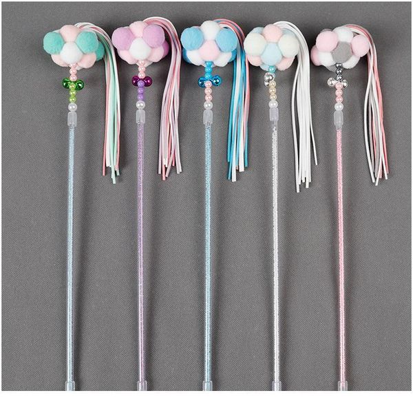 

snailhouse cat toy acrylic beaded funny cat stick toy kittens interactive bell cat pet toys supplies play game pet qylfzr