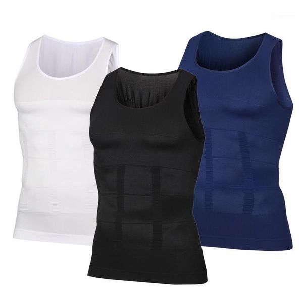 

men body shapers elastic fitness beauty tight abs tight fitting without sleeves tank form slimming vests breast molding1, Black;brown