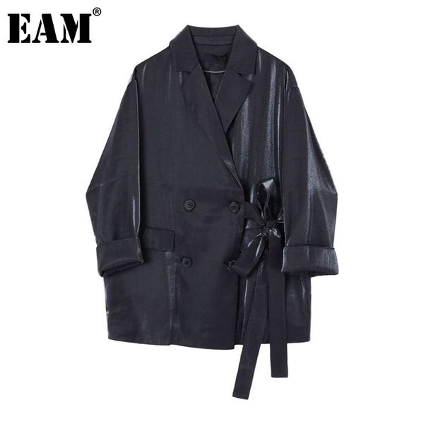 

women's suits & blazers [eam] women black bandage split big size blazer lapel long sleeve loose fit jacket fashion tide spring autumn 2, White;black