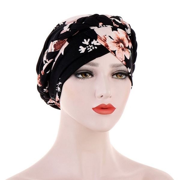 2020 Hot Sell Headwear Cap African Style Muslim Turban Hair Accessories Fashion Women Print Braided Bandanas Headwear