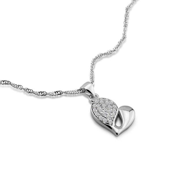 

elegant silver jewelry chain choker necklaces for women 925 silver heart-shaped geometric necklaces fashion jewelry wedding gift