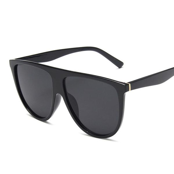 

sunglasses classic vintage fashionable glasses bright black big frame flat women trend personality street men, White;black