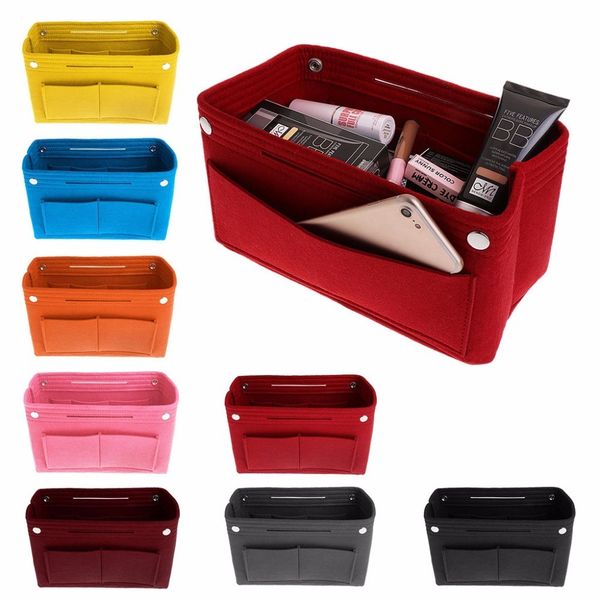 

size xl/l/m felt makeup bag handbag organizer purse insert bag fabric storage cosmetic pouch lj200917