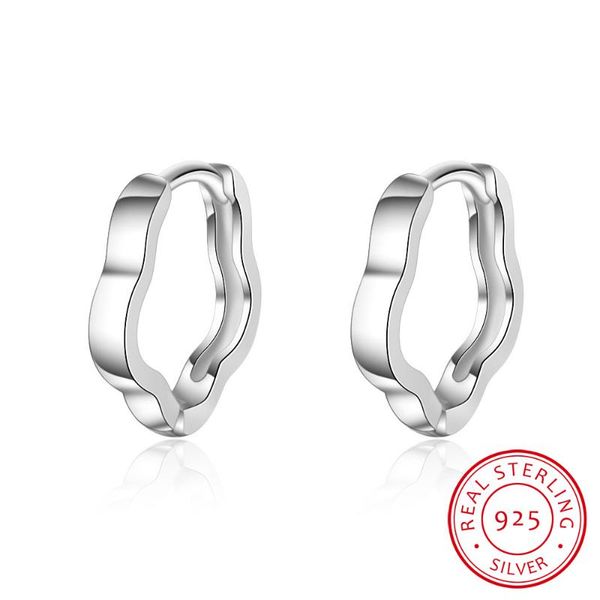 

hoop & huggie 925 sterling silver geometric 9mm ear cuff clip earrings for women without piercing fashion earings jewelry ds607, Golden;silver