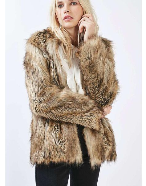 

women's fur & faux foreign trade european and american imitation coat women short stand-up collar large size, Black