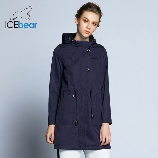 

icebear new arrival autumn trench coat solid color woman fashion slim coats o-neck collar autumn trench coat b17g123d 201120, Tan;black