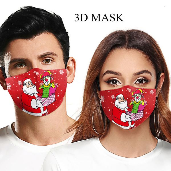 

aibiiiface fashion masks cartoon washable christmas 2020 printed pm2.5 dust haze mask can be inserted with filter