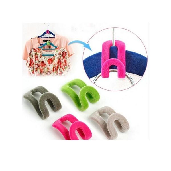 

120pcs/pack mini flocking hanger hooks velvet hanger clips cloth wardrobe hooks 120pcs/p sqcolx