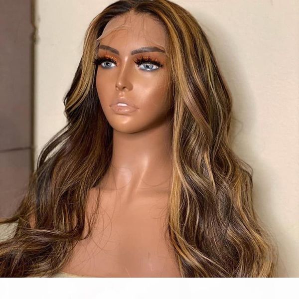 

28 30 inch highlight 13x4 lace front wig human hair wigs pre plucked transparent 4x4 lace closure ombre human hair wig for women, Black;brown