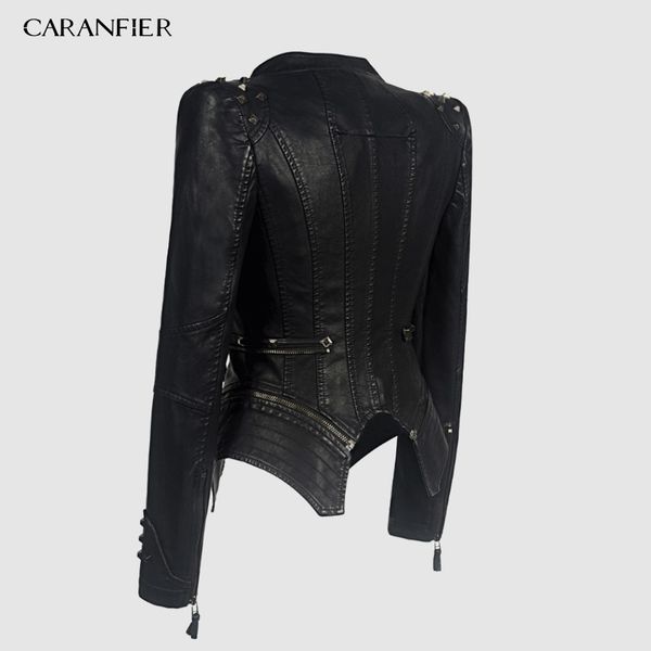 

caranfier jacket women faux leather pu jacket winter autumn black motorcycle jacket outerwear gothic faux leather coat chaqueta lj201127