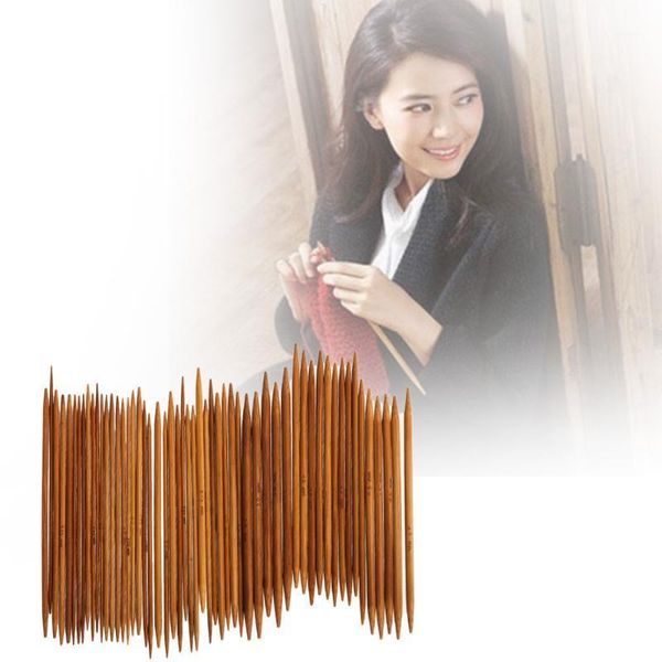 

needles crochet hooks 55pcs 11 size 13cm double pointed carbonized bamboo sweater needle knitting needles weave knit scarf1, Black