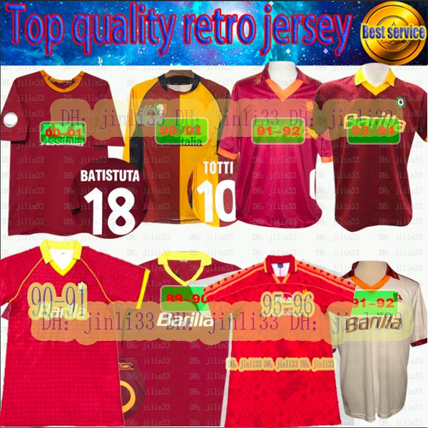 

00 01 90 1991 1992 1994 rome retro soccer jersey totti giannini jersey 01 02 as rome classic commemorate collection maglia da calcio, Black;yellow