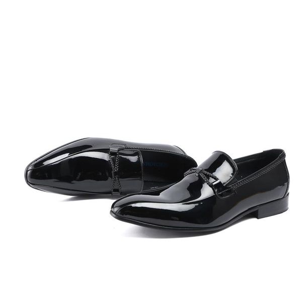 

men shoes oxfords patent cowhide shoes comfortable business formal wear leather zapatos de hombre genuine leather oxfords, Black