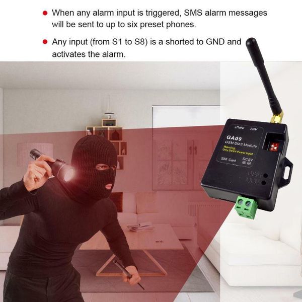 

ga09 universal antenna home security sms app gsm alert door mini alarm window sensors wireless remote module 8 channel call