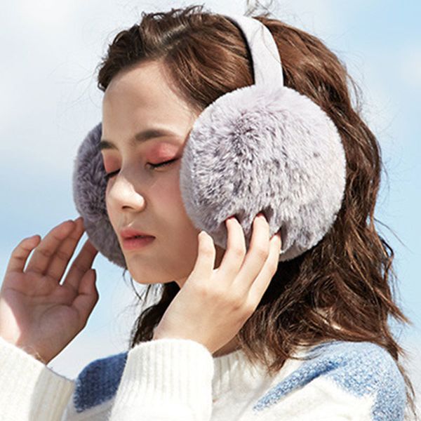 

fashion ladies 2021new winter cute earmuffs autumn solid color warm and comfortable skiing fur headphones antibruit