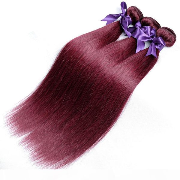 

brazilian virgin hair with closure part human hair extensions straight red 3 or 4 bundles with lace closure, Black;brown