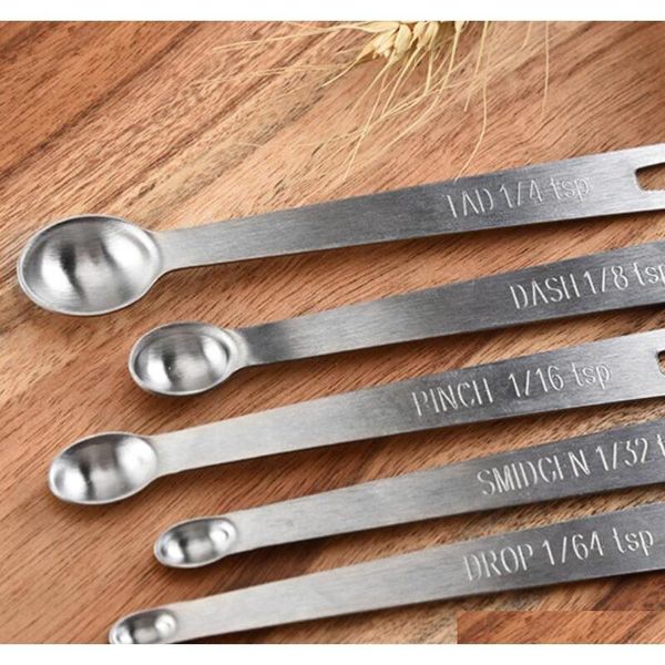 

5pcs set mini measuring spoons stainless steel round measure spoon for liquid dry ingredients useful sugar cake ba jllaeq dayupshop