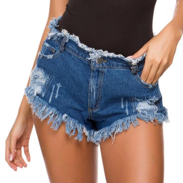 

2020 new arrivals female fashion summer women denim shorts high waists ripped blue night clube denim shorts1
