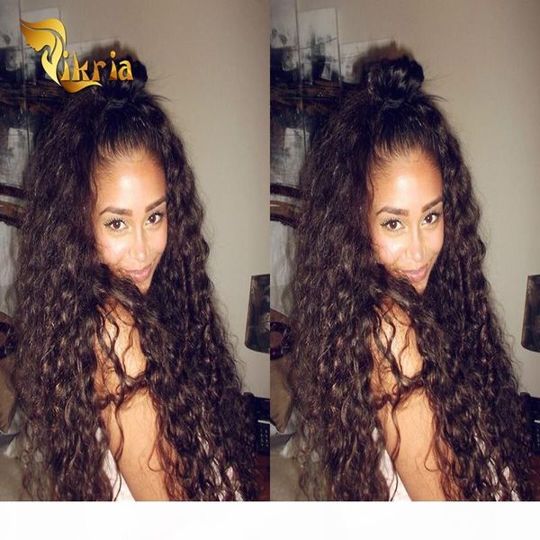 

long wigs human hair peruvian indian malaysian brazilian virgin hair lace front wigs curly full lace wigs for black women, Black;brown
