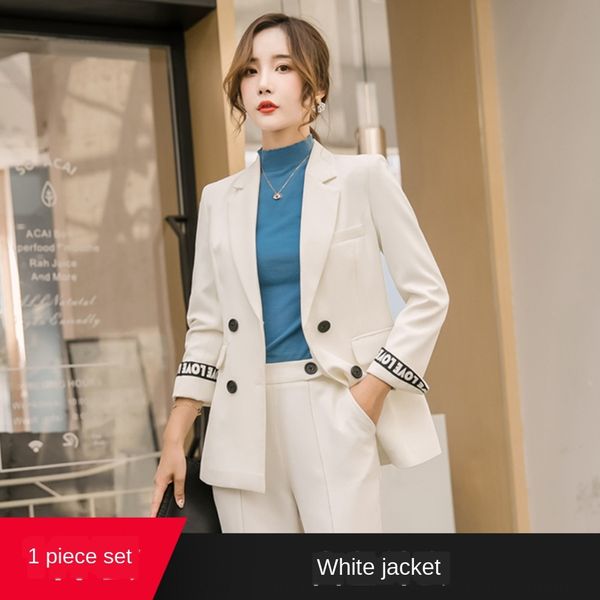 

women's autumn 2019 new business dress temperament trumpet pants suit suitcapable korean green suit flared pants two sets zng5f, Gray