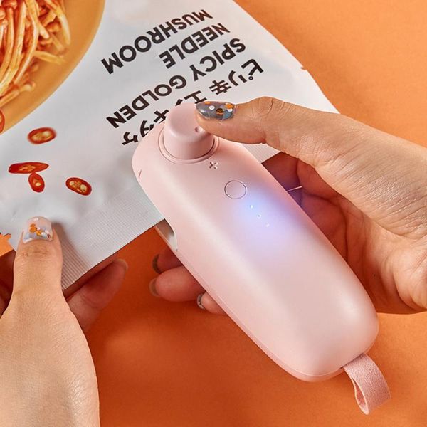 

portable mini heat sealer handheld built-in li-battery usb powered bag pouch sealer rechargeable bag sealing machine