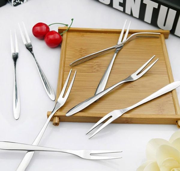 

200pcs/lot 13cm stainless steel fruit forks for restaurant cafeteria home party dessert fork snack flatware fo bbyebk yh_pack