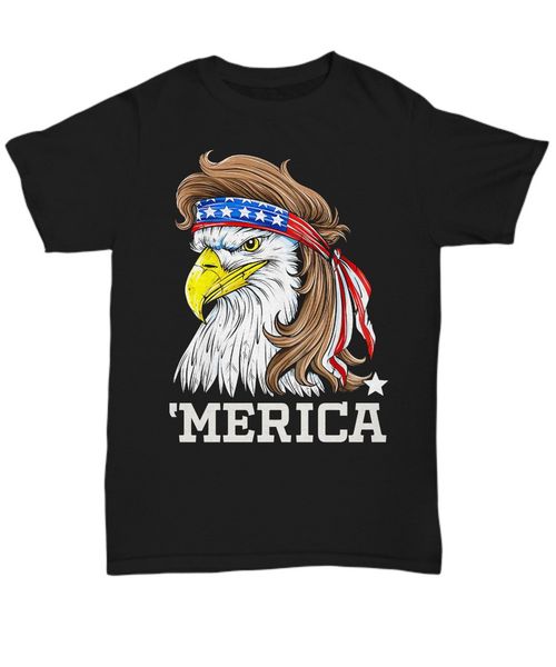 

merica 4th of july bald eagle usa patriotic american flag mullet wholesale hoodie designers t shirts sweatshirt
