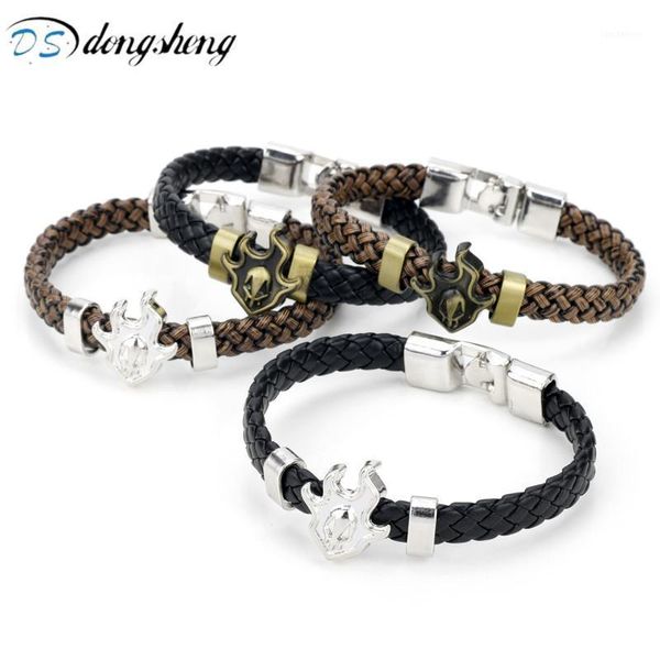 Link, Chain Dongsheng Anime Schmuck Weben Bleach Armbänder Schwarz Bronze Leder Armband Armreif Für Frauen Männer Cosplay Souvenir Seil Armband