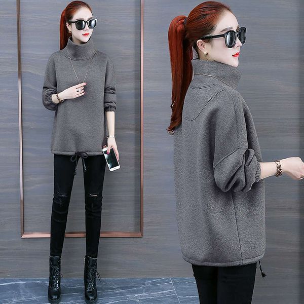 

high collar sweater women's new autumn and winter clothes in 2020, Black