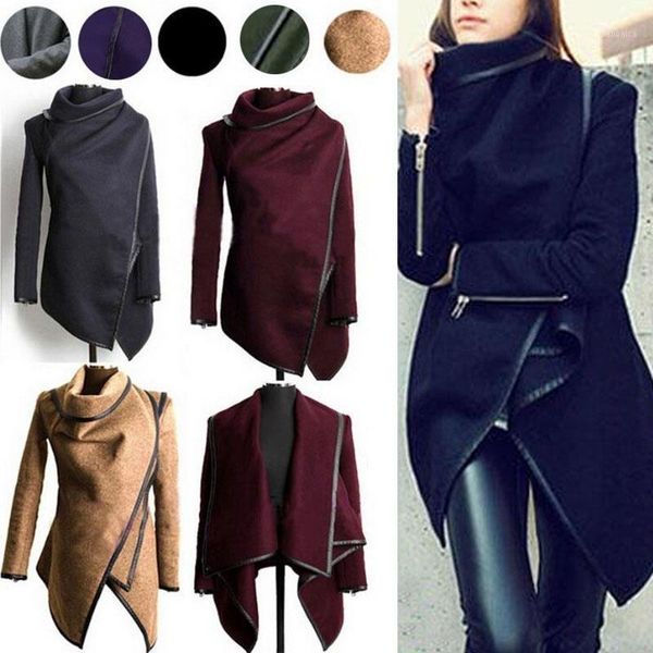 

zogaa women long colored coat fashion slim fit jackets female cashmere overcoat women solid round collar fur overcoats plus size1, Black;brown