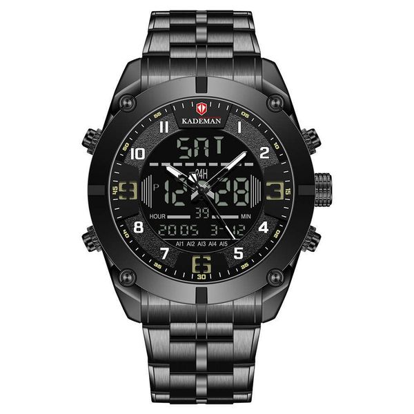 

function new sports multi men's watch alarm clock outdoor waterproof steel band quartz watch popular fashion watch cool, Slivery;brown