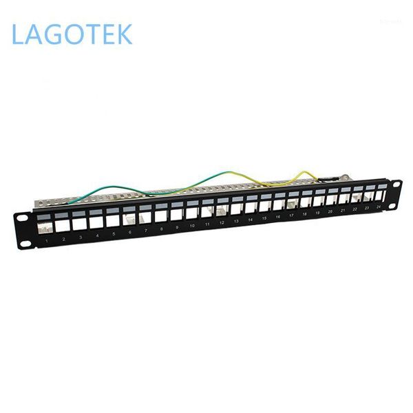 

ftp 24 port rj45 blank patch panel 1u 19'' inch all-metal rack mount suitable for cat5e/cat6/cat6a/cat7 keystone ethernet cable1