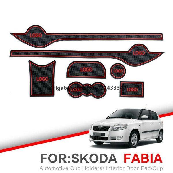 

car gate slot pad water coaster interior non-slip cup mats for skoda fabia