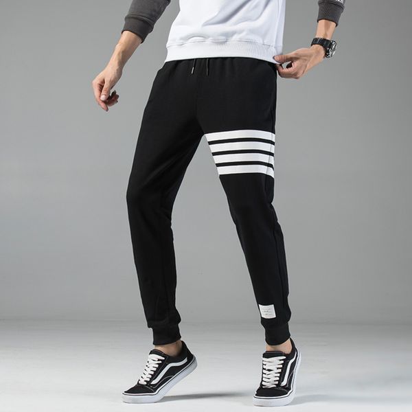 

hip hop men's , cotton street cloth, pencil, fashion, ankle to ankle, shoelace, leisure, running, new in 2020, Black