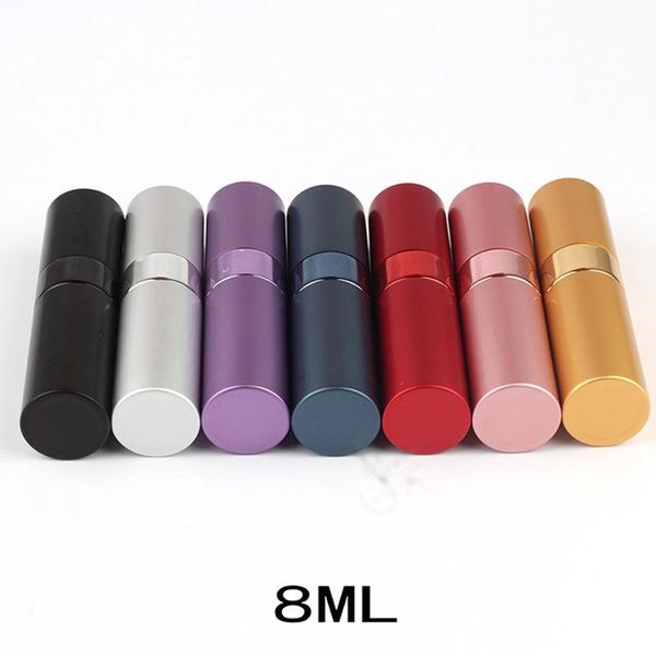 

wholesale mini spray perfume bottle 8ml travel refillable empty cosmetic container portable aluminum perfume bottles atomizer dbc dh0713